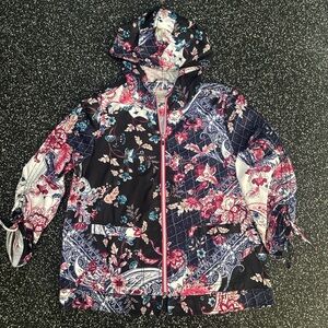 Chico's Zenergy Packable Paisley and Floral Hooded Jacket Size 1